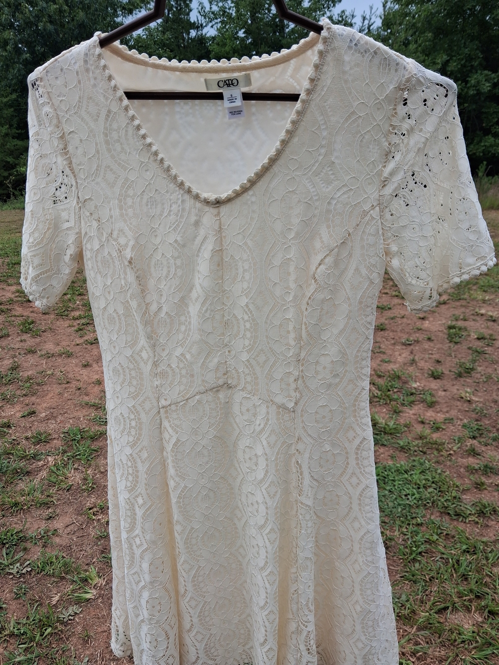 Cato Cream Lace A-Line Dress Woman's Size Small